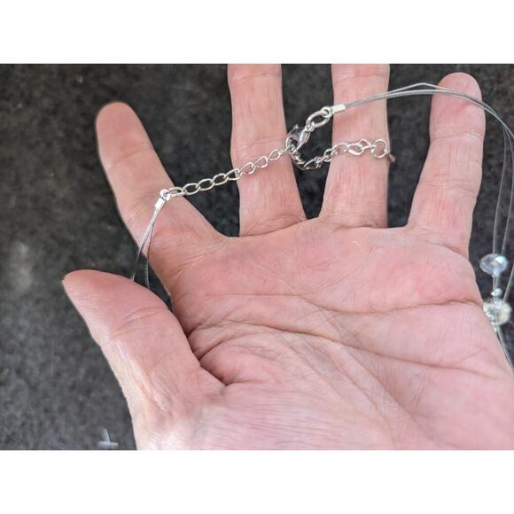 Vintage Crystal Necklace With Bracelet See Photos No Markings . - Picture 6 of 7